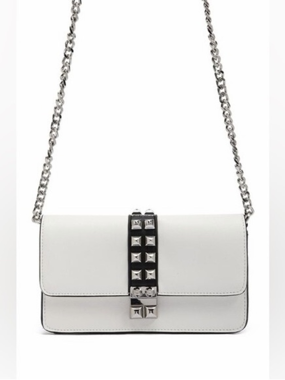 Forever 21 White Studded Crossbody Bag Purse Clutch